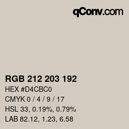 Código de color: RGB 212 203 192 | qconv.com
