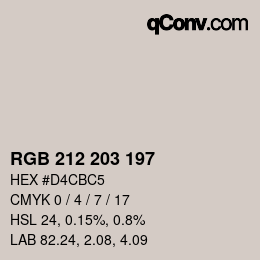 Código de color: RGB 212 203 197 | qconv.com