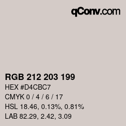 颜色代码: RGB 212 203 199 | qconv.com