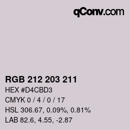 Color code: RGB 212 203 211 | qconv.com
