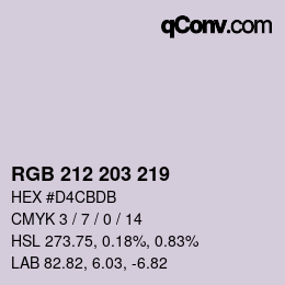 Color code: RGB 212 203 219 | qconv.com
