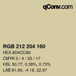 Color code: RGB 212 204 160 | qconv.com