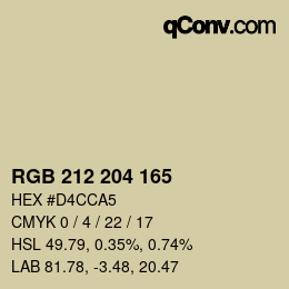 Farbcode: RGB 212 204 165 | qconv.com