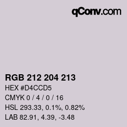 Color code: RGB 212 204 213 | qconv.com