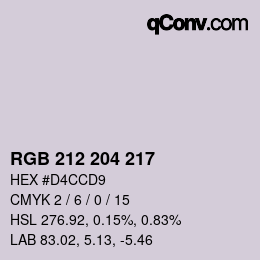 カラーコード: RGB 212 204 217 | qconv.com