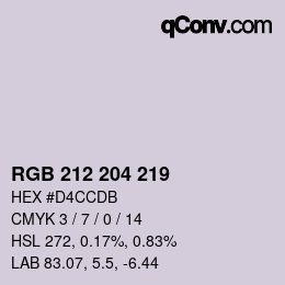 Color code: RGB 212 204 219 | qconv.com