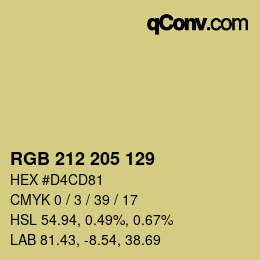 Código de color: RGB 212 205 129 | qconv.com