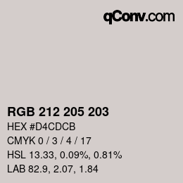 カラーコード: RGB 212 205 203 | qconv.com