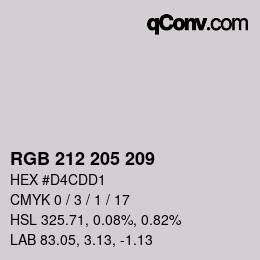 Color code: RGB 212 205 209 | qconv.com