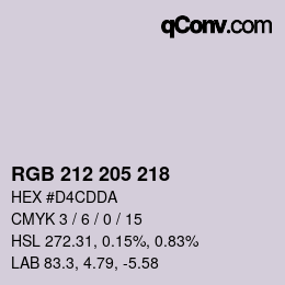 Color code: RGB 212 205 218 | qconv.com