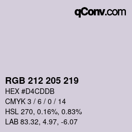 Código de color: RGB 212 205 219 | qconv.com