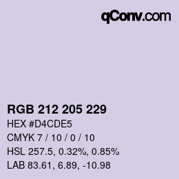 Color code: RGB 212 205 229 | qconv.com