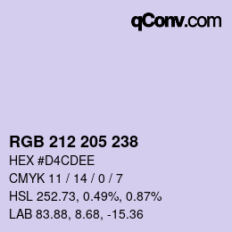 Color code: RGB 212 205 238 | qconv.com