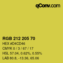 颜色代码: RGB 212 205 70 | qconv.com
