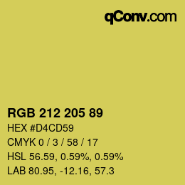 Color code: RGB 212 205 89 | qconv.com