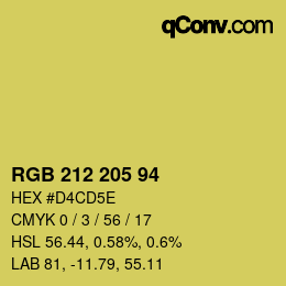 Código de color: RGB 212 205 94 | qconv.com