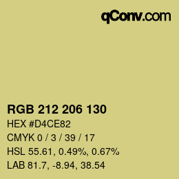 Farbcode: RGB 212 206 130 | qconv.com