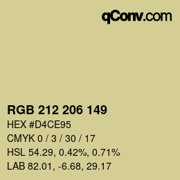 Color code: RGB 212 206 149 | qconv.com