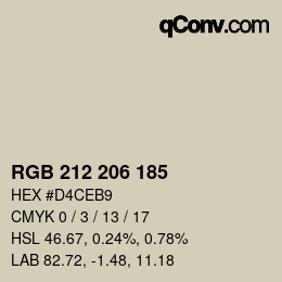 Color code: RGB 212 206 185 | qconv.com