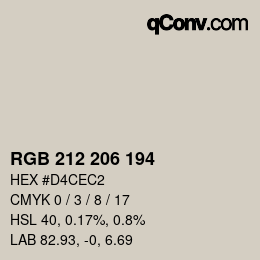 Color code: RGB 212 206 194 | qconv.com