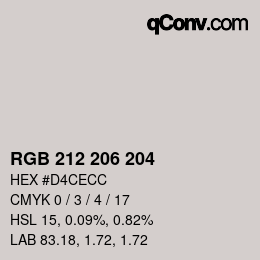 Farbcode: RGB 212 206 204 | qconv.com