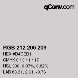 Color code: RGB 212 206 209 | qconv.com