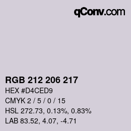 Color code: RGB 212 206 217 | qconv.com