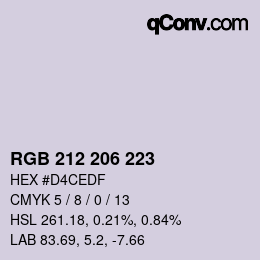 Color code: RGB 212 206 223 | qconv.com