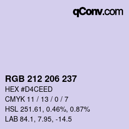 Color code: RGB 212 206 237 | qconv.com