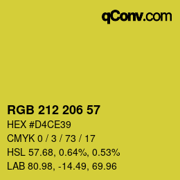 Color code: RGB 212 206 57 | qconv.com
