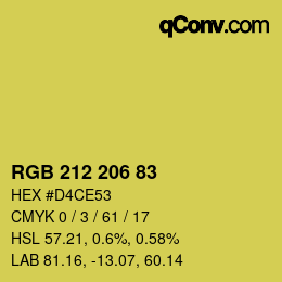 Color code: RGB 212 206 83 | qconv.com