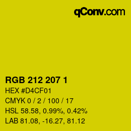 Color code: RGB 212 207 1 | qconv.com