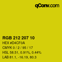 Color code: RGB 212 207 10 | qconv.com