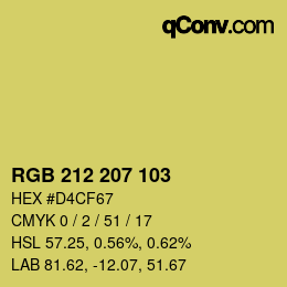 カラーコード: RGB 212 207 103 | qconv.com