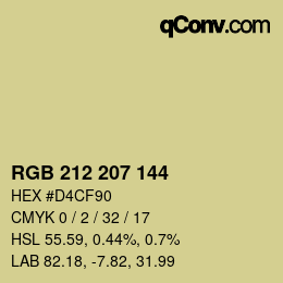 Color code: RGB 212 207 144 | qconv.com