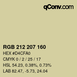 Color code: RGB 212 207 160 | qconv.com