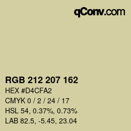 カラーコード: RGB 212 207 162 | qconv.com