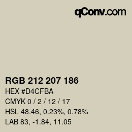 颜色代码: RGB 212 207 186 | qconv.com