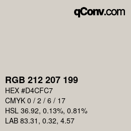 Color code: RGB 212 207 199 | qconv.com