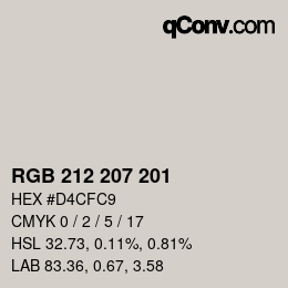 Color code: RGB 212 207 201 | qconv.com