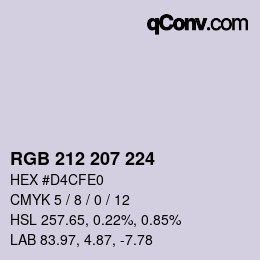 Color code: RGB 212 207 224 | qconv.com