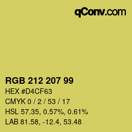 Color code: RGB 212 207 99 | qconv.com