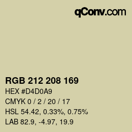 Color code: RGB 212 208 169 | qconv.com