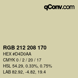 Color code: RGB 212 208 170 | qconv.com