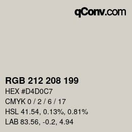 Color code: RGB 212 208 199 | qconv.com