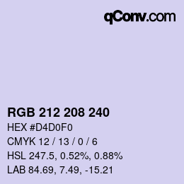 Color code: RGB 212 208 240 | qconv.com