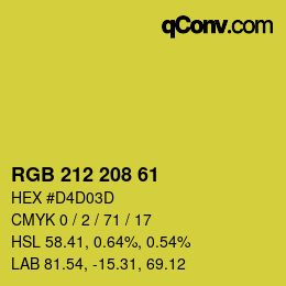 カラーコード: RGB 212 208 61 | qconv.com