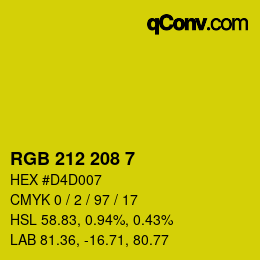 Código de color: RGB 212 208 7 | qconv.com