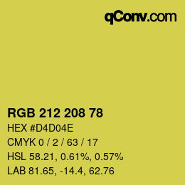Color code: RGB 212 208 78 | qconv.com