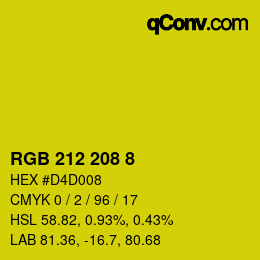 Color code: RGB 212 208 8 | qconv.com